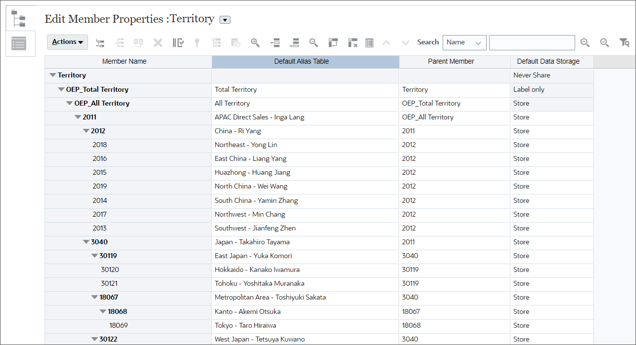 Drag Default Alias Column